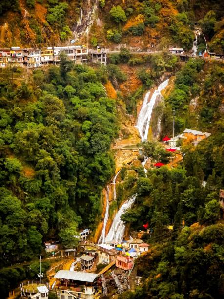 Beautiful view of Kempty Falls in Ram Gaon, Uttarakhand (near Mussoorie). The Kempty Falls and the area around is surrounded by high mountain ranges at an altitude of 4500 feet.